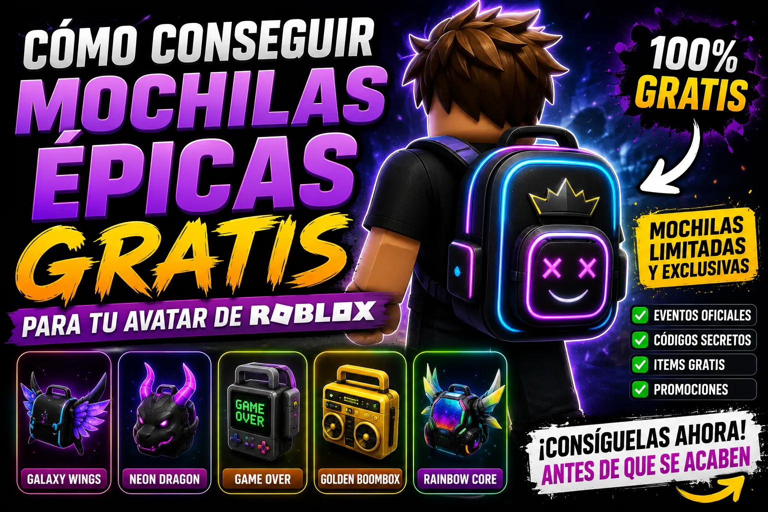 Cómo conseguir mochilas épicas gratis para tu avatar de Roblox